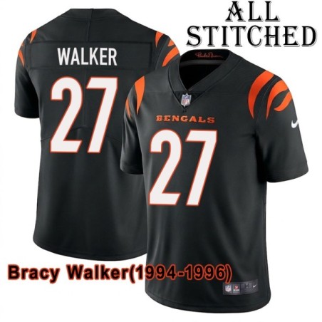 Black Home Embroidered Bracy Walker Cincinnati Bengals #27 Stitched Jersey
