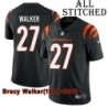 Black Home Embroidered Bracy Walker Cincinnati Bengals #27 Stitched Jersey
