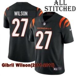 Black Home Embroidered Gibril Wilson Cincinnati Bengals #27 Stitched Jersey