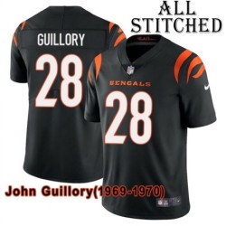 Black Home Embroidered John Guillory Cincinnati Bengals #28 Stitched Jersey