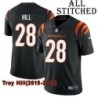 Black Home Embroidered Troy Hill Cincinnati Bengals #28 Stitched Jersey