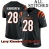 Black Home Embroidered Larry Kinnebrew Cincinnati Bengals #28 Stitched Jersey