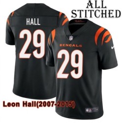 Black Home Embroidered Leon Hall Cincinnati Bengals #29 Stitched Jersey