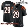 Black Home Embroidered Marc Logan Cincinnati Bengals #29 Stitched Jersey
