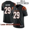Black Home Embroidered Louis Oliver Cincinnati Bengals #29 Stitched Jersey