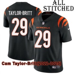 Black Home Embroidered Cam Taylor-Britt Cincinnati Bengals #29 Stitched Jersey