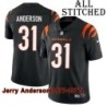 Black Home Embroidered Jerry Anderson Cincinnati Bengals #31 Stitched Jersey