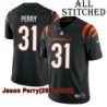 Black Home Embroidered Jason Perry Cincinnati Bengals #31 Stitched Jersey
