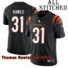 Black Home Embroidered Thomas Rawls Cincinnati Bengals #31 Stitched Jersey