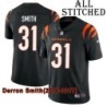 Black Home Embroidered Derron Smith Cincinnati Bengals #31 Stitched Jersey
