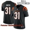 Black Home Embroidered Fletcher Smith Cincinnati Bengals #31 Stitched Jersey