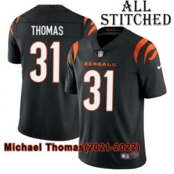 Black Home Embroidered Michael Thomas Cincinnati Bengals #31 Stitched Jersey