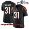 Black Home Embroidered Darryl Williams Cincinnati Bengals #31 Stitched Jersey
