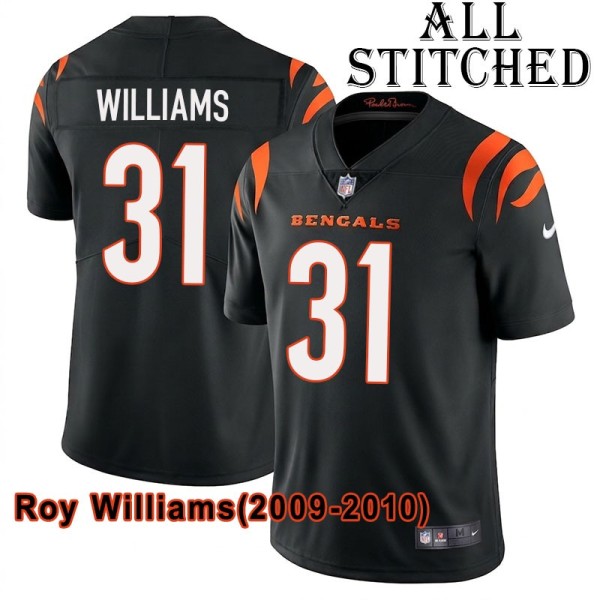 Black Home Embroidered Roy Williams Cincinnati Bengals #31 Stitched Jersey
