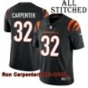 Black Home Embroidered Ron Carpenter Cincinnati Bengals #32 Stitched Jersey