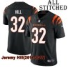 Black Home Embroidered Jeremy Hill Cincinnati Bengals #32 Stitched Jersey