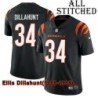 Black Home Embroidered Ellis Dillahunt Cincinnati Bengals #34 Stitched Jersey