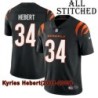 Black Home Embroidered Kyries Hebert Cincinnati Bengals #34 Stitched Jersey