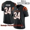Black Home Embroidered Samaje Perine Cincinnati Bengals #34 Stitched Jersey