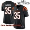 Black Home Embroidered Chris Barber Cincinnati Bengals #35 Stitched Jersey