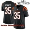Black Home Embroidered Antoine Bennett Cincinnati Bengals #35 Stitched Jersey