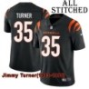 Black Home Embroidered Jimmy Turner Cincinnati Bengals #35 Stitched Jersey