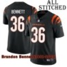 Black Home Embroidered Brandon Bennett Cincinnati Bengals #36 Stitched Jersey