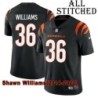 Black Home Embroidered Shawn Williams Cincinnati Bengals #36 Stitched Jersey