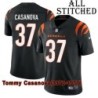 Black Home Embroidered Tommy Casanova Cincinnati Bengals #37 Stitched Jersey