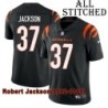 Black Home Embroidered Robert Jackson Cincinnati Bengals #37 Stitched Jersey