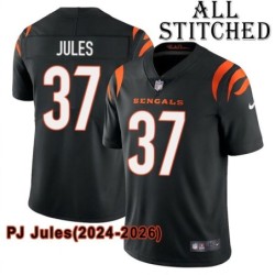 Black Home Embroidered PJ Jules Cincinnati Bengals #37 Stitched Jersey