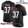 Black Home Embroidered Reggie Myles Cincinnati Bengals #37 Stitched Jersey