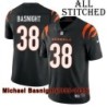 Black Home Embroidered Michael Basnight Cincinnati Bengals #38 Stitched Jersey