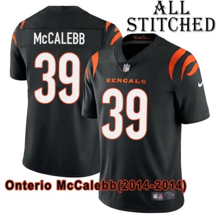 Black Home Embroidered Onterio McCalebb Cincinnati Bengals #39 Stitched Jersey