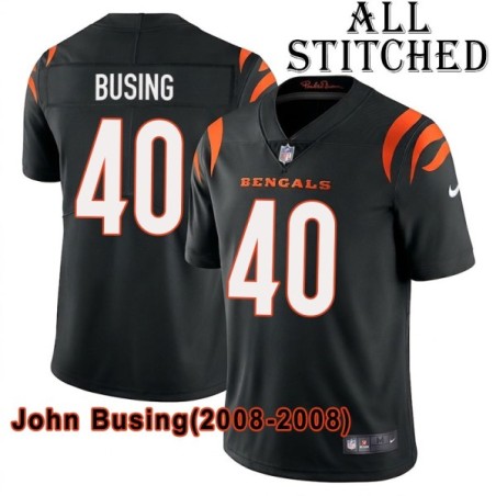 Black Home Embroidered John Busing Cincinnati Bengals #40 Stitched Jersey