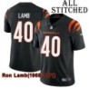 Black Home Embroidered Ron Lamb Cincinnati Bengals #40 Stitched Jersey