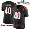 Black Home Embroidered Brian Leonard Cincinnati Bengals #40 Stitched Jersey