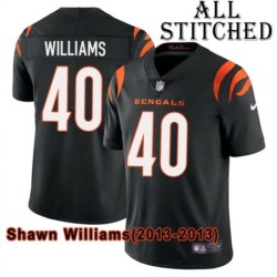 Black Home Embroidered Shawn Williams Cincinnati Bengals #40 Stitched Jersey