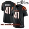 Black Home Embroidered Nate Brooks Cincinnati Bengals #41 Stitched Jersey