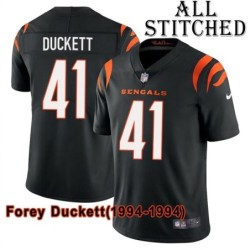 Black Home Embroidered Forey Duckett Cincinnati Bengals #41 Stitched Jersey