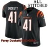 Black Home Embroidered Forey Duckett Cincinnati Bengals #41 Stitched Jersey