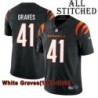 Black Home Embroidered White Graves Cincinnati Bengals #41 Stitched Jersey