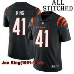 Black Home Embroidered Joe King Cincinnati Bengals #41 Stitched Jersey