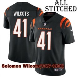Black Home Embroidered Solomon Wilcots Cincinnati Bengals #41 Stitched Jersey