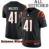 Black Home Embroidered Solomon Wilcots Cincinnati Bengals #41 Stitched Jersey