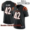 Black Home Embroidered Boobie Clark Cincinnati Bengals #42 Stitched Jersey