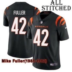 Black Home Embroidered Mike Fuller Cincinnati Bengals #42 Stitched Jersey