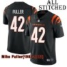 Black Home Embroidered Mike Fuller Cincinnati Bengals #42 Stitched Jersey