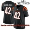 Black Home Embroidered BenJarvus Green-Ellis Cincinnati Bengals #42 Stitched Jersey