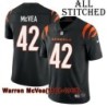 Black Home Embroidered Warren McVea Cincinnati Bengals #42 Stitched Jersey